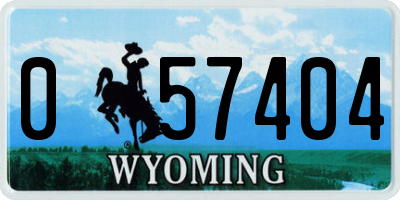WY license plate 057404