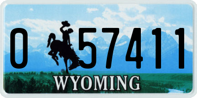 WY license plate 057411