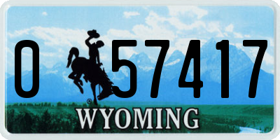 WY license plate 057417