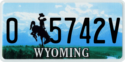 WY license plate 05742V