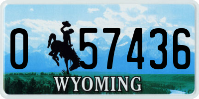 WY license plate 057436