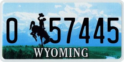 WY license plate 057445