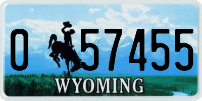 WY license plate 057455