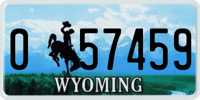 WY license plate 057459