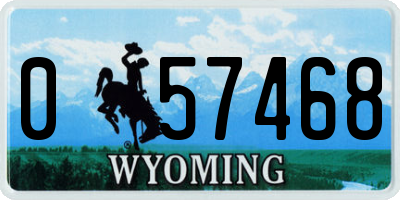 WY license plate 057468