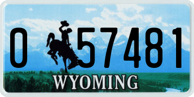 WY license plate 057481