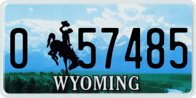 WY license plate 057485