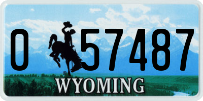 WY license plate 057487