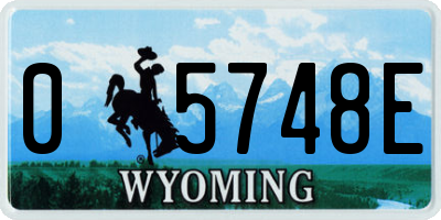 WY license plate 05748E