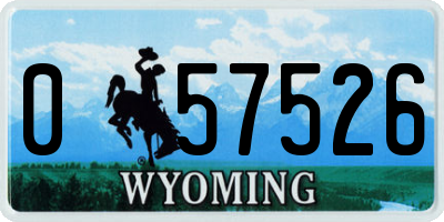 WY license plate 057526