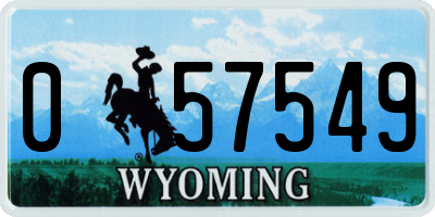 WY license plate 057549