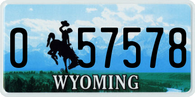 WY license plate 057578