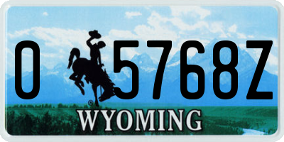 WY license plate 05768Z