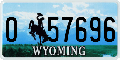 WY license plate 057696
