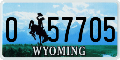 WY license plate 057705
