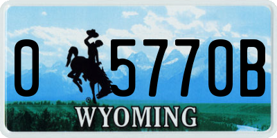 WY license plate 05770B