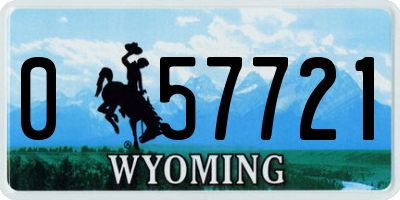 WY license plate 057721