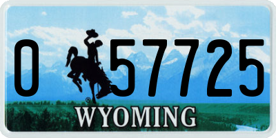 WY license plate 057725