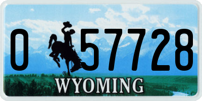 WY license plate 057728