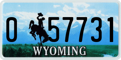 WY license plate 057731