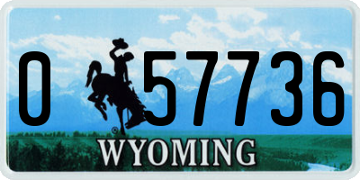 WY license plate 057736