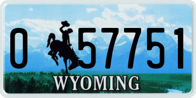 WY license plate 057751