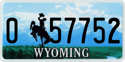 WY license plate 057752