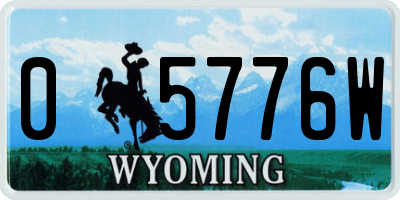 WY license plate 05776W