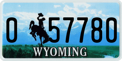 WY license plate 057780