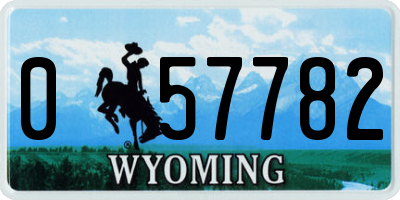 WY license plate 057782