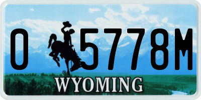 WY license plate 05778M