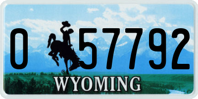 WY license plate 057792