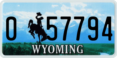 WY license plate 057794