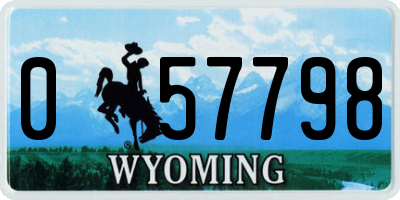 WY license plate 057798
