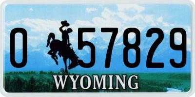 WY license plate 057829