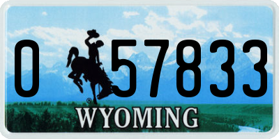 WY license plate 057833