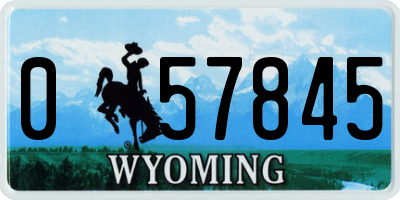 WY license plate 057845