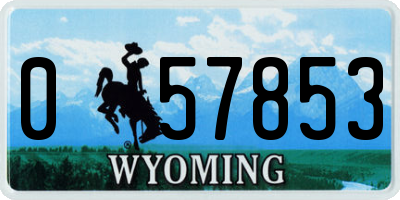 WY license plate 057853