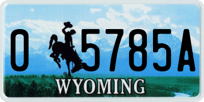 WY license plate 05785A
