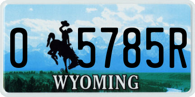 WY license plate 05785R