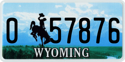 WY license plate 057876