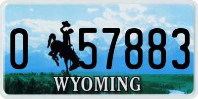 WY license plate 057883