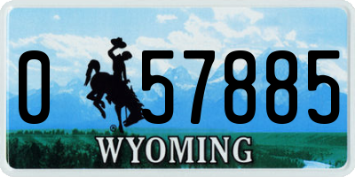 WY license plate 057885