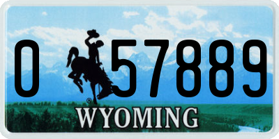 WY license plate 057889