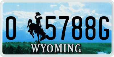 WY license plate 05788G
