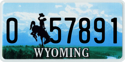 WY license plate 057891
