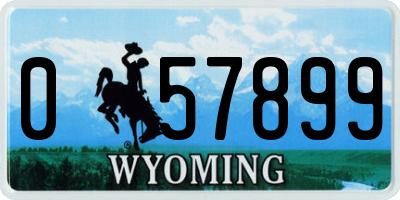 WY license plate 057899