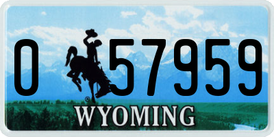 WY license plate 057959