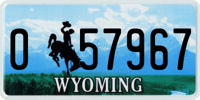 WY license plate 057967