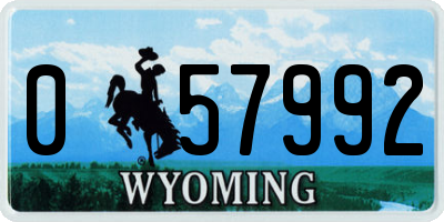 WY license plate 057992